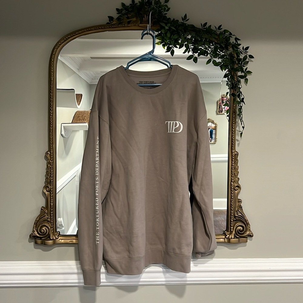 Taylor Swift TTPD Beige Crewneck NWOT 3X